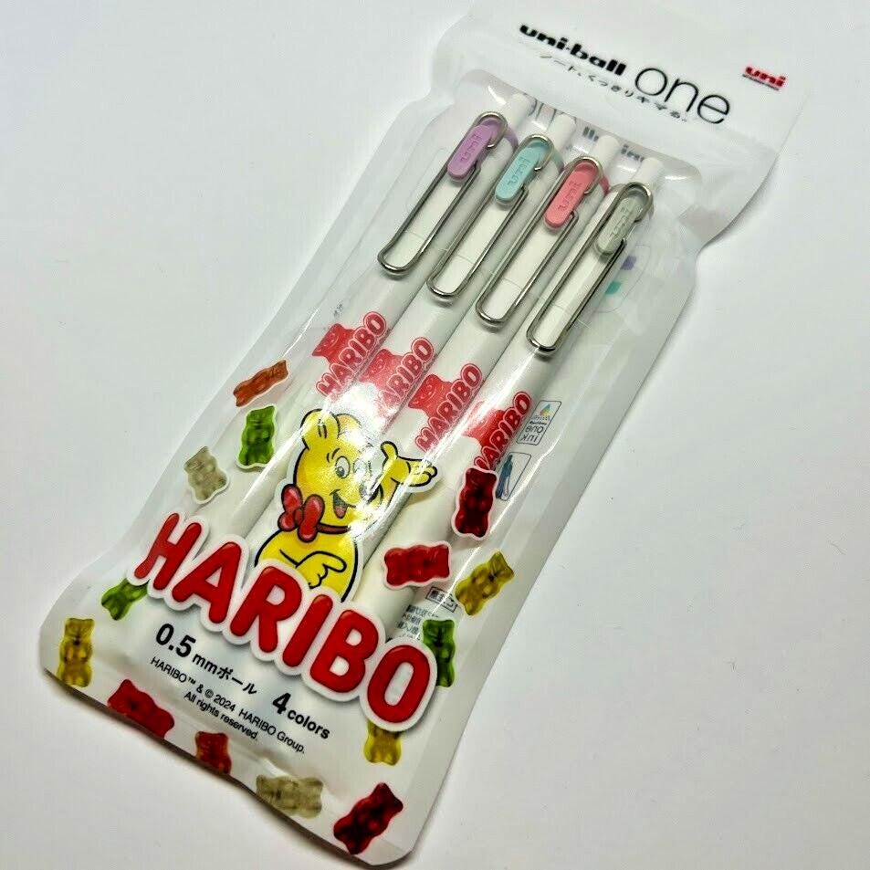 Uni Ball One 0.5mm Gel Ink Ball Pen HARIBO Limited Edition 4 Set of Colors