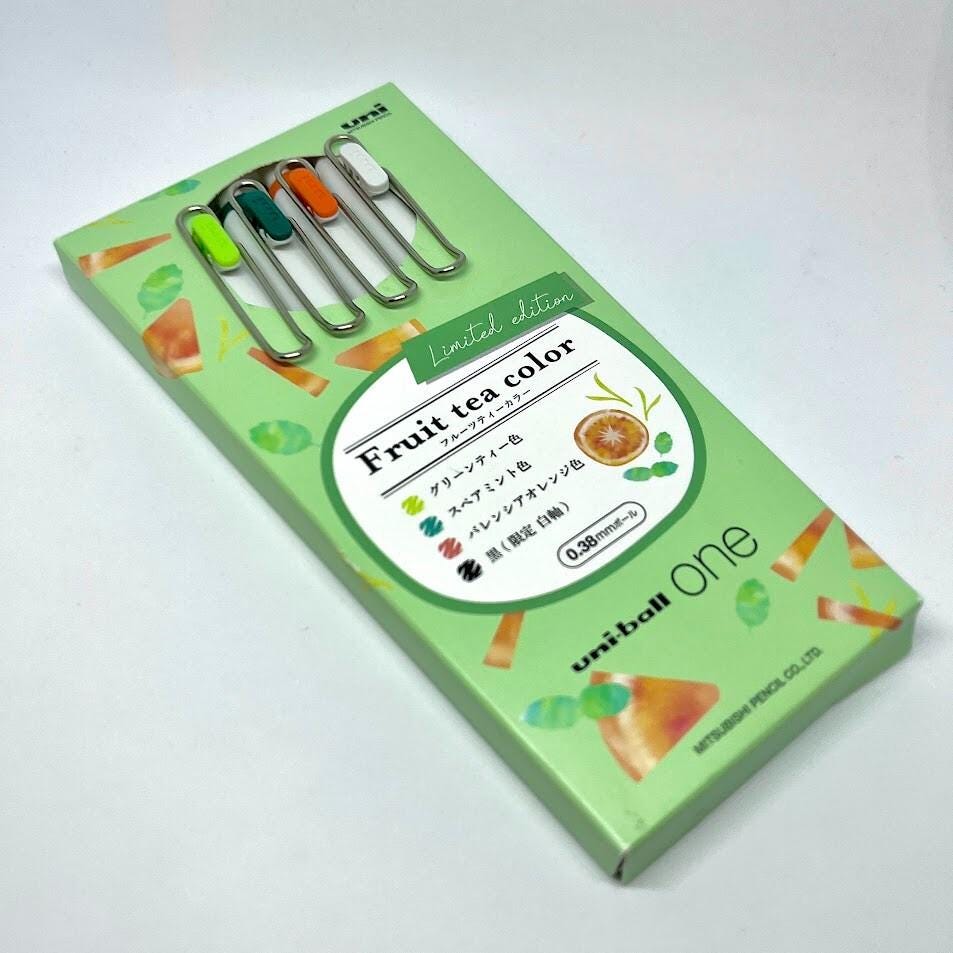 Uni Ball One Fruit Tea Color 0.38mm Ball Pen Limited Edition 4 Set of Colors