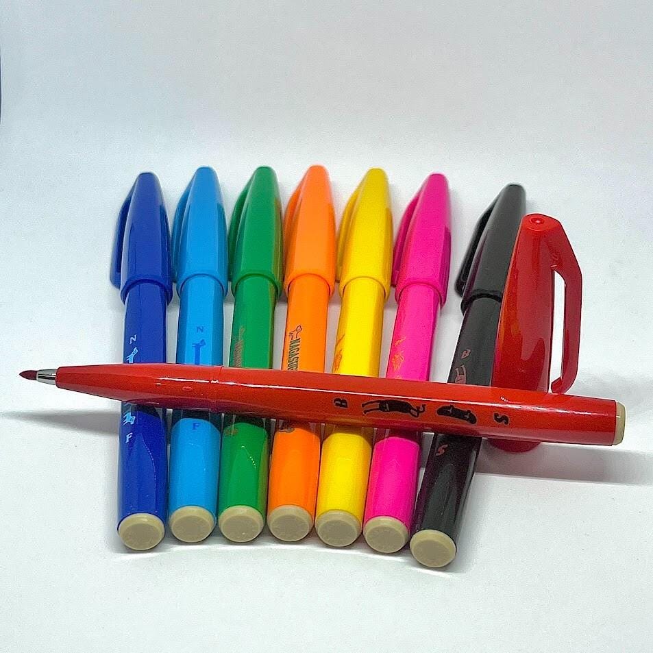 Pentel Limited Edition Graniph Sign Pen 8 Different Colors Set from Japan