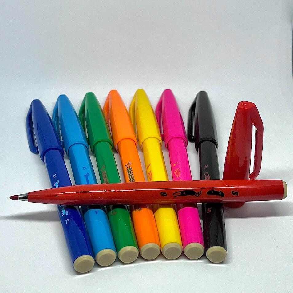 Pentel Limited Edition Graniph Sign Pen 8 Different Colors Set from Japan