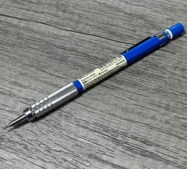 Muji Balanced Mechanical Pencil 0.5mm Blue- Ergonomic Design, Precise Writing