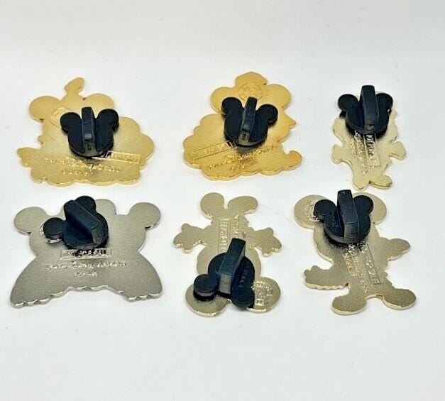 Vintage Set 6 Disney Land JAPAN Minnie Mickey Retro Pin Trading Batch from Japan