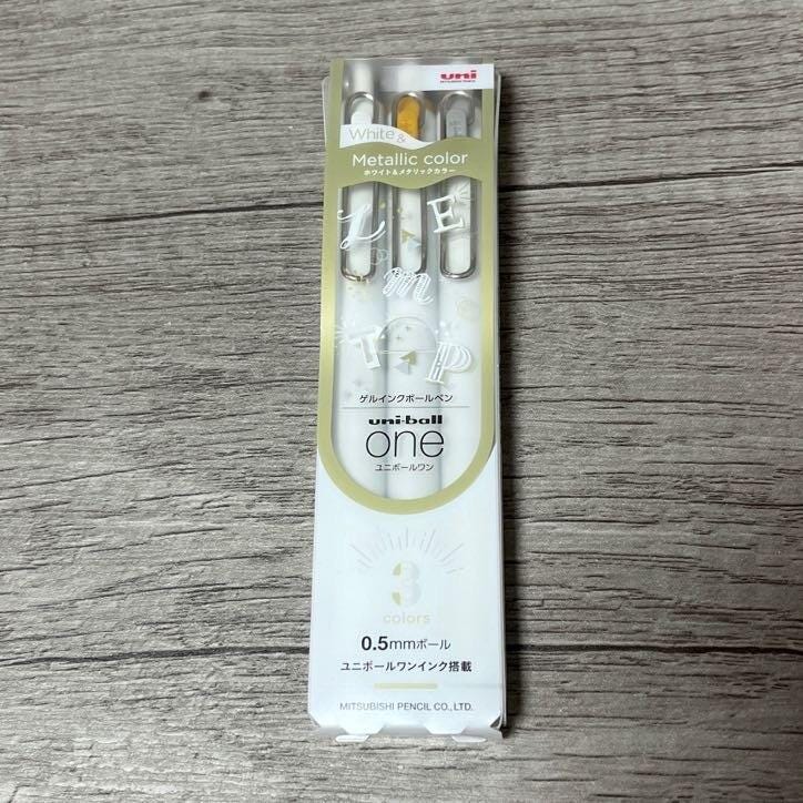 Uni-Ball One White&Metallic Color 3SET 0.5mm Pen from Japan