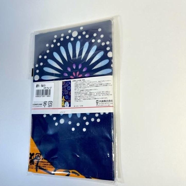 Japanese Exclusive Tenugui Cotton C-3PO&R2-D2 Hanami Obon Fireworks