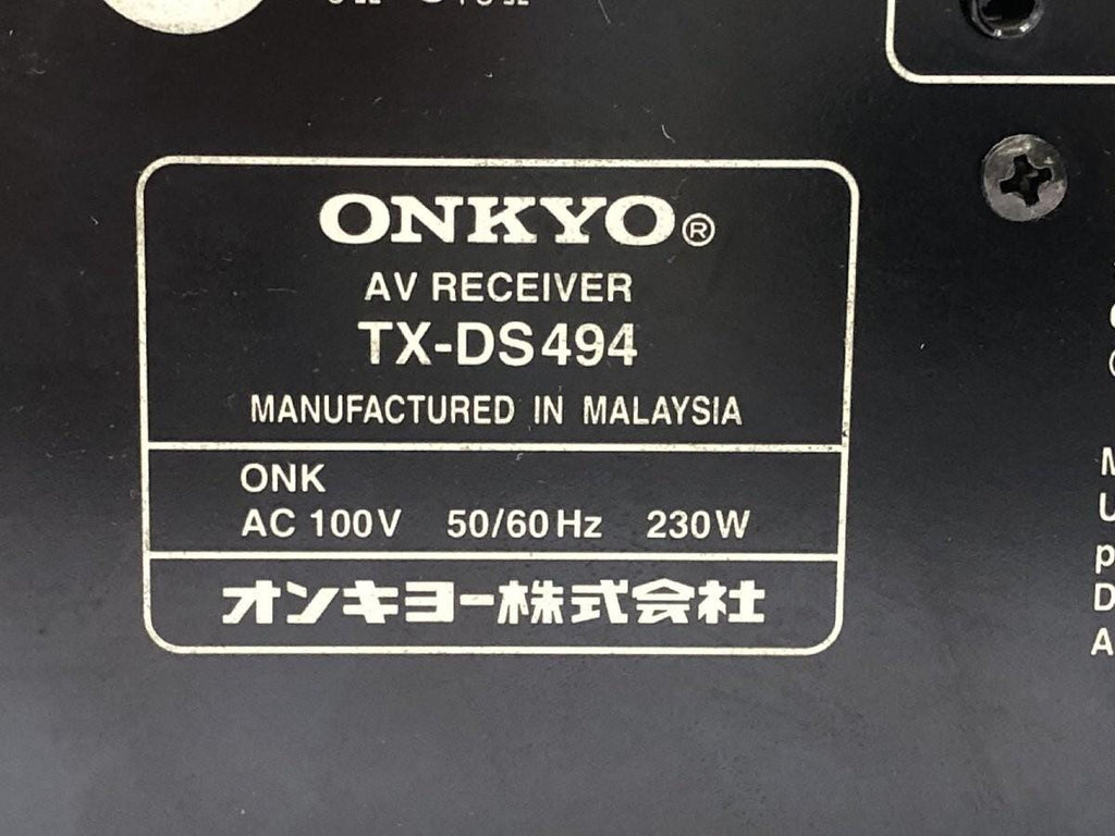 Vintage Onkyo Tx-Ds494 Audio Video Receiver Av Dolby 5.1 Ch Theater Surround Sound