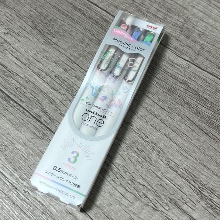 Uni-Ball One Metallic Color 3SET 0.5mm Limited Pen from Japan