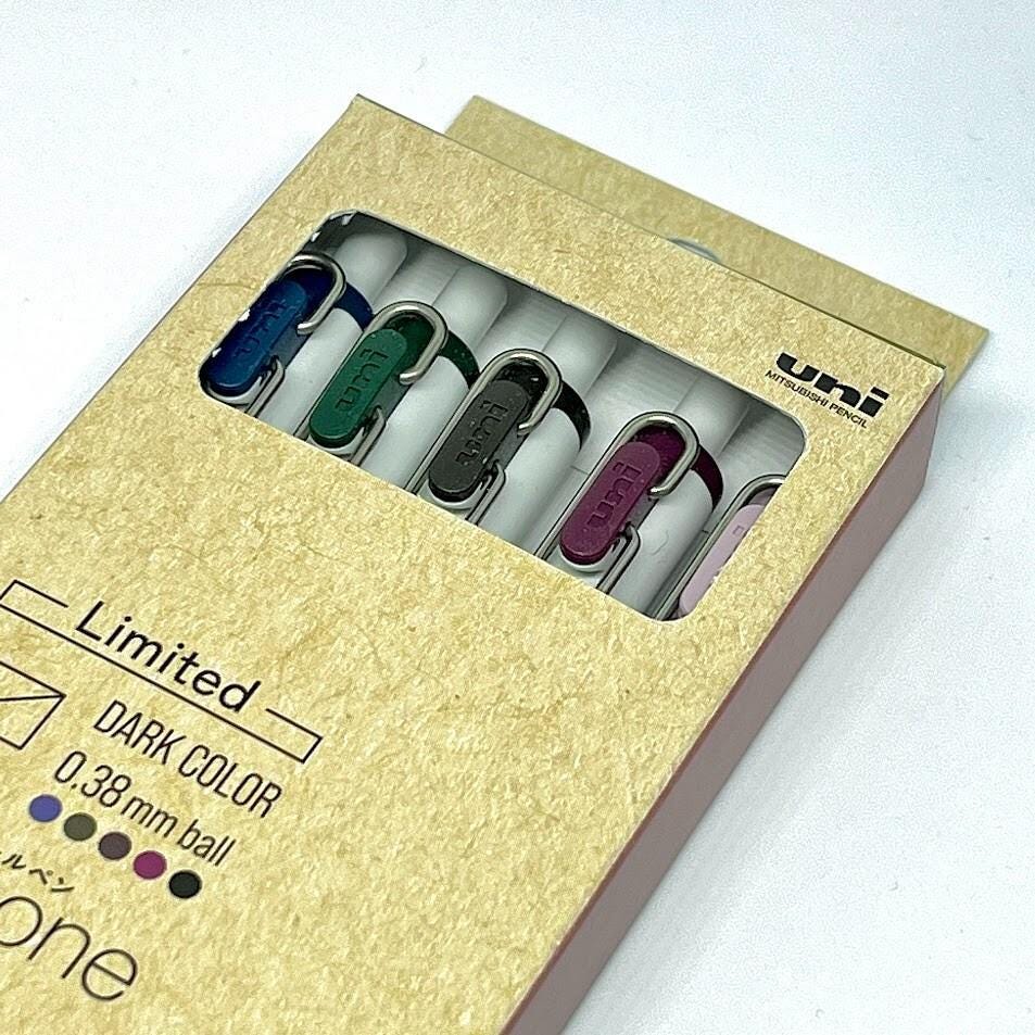 Uni Ball One Dark Color 0.38mm Ball Pen Limited Edition 5 Set of Colors