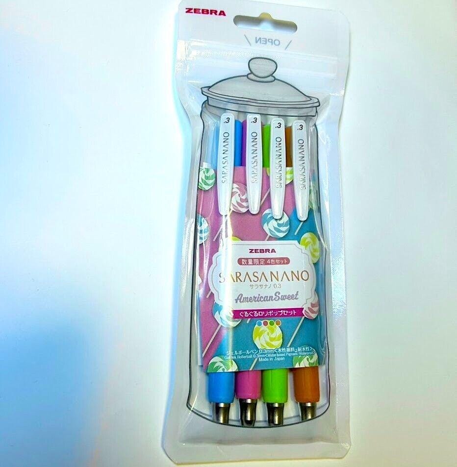 Zebra Sarasa Nano Limited Edition American Sweet 0.3mm 4SET Vivid Pens Japan