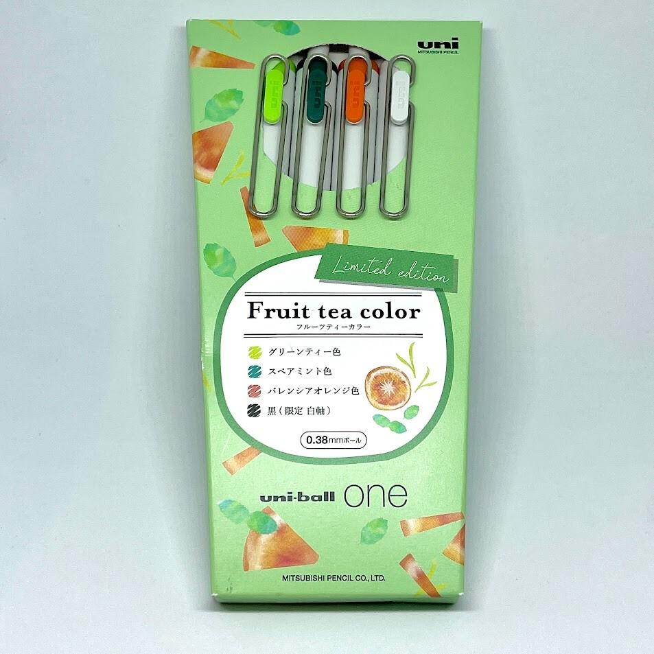 Uni Ball One Fruit Tea Color 0.38mm Ball Pen Limited Edition 4 Set of Colors