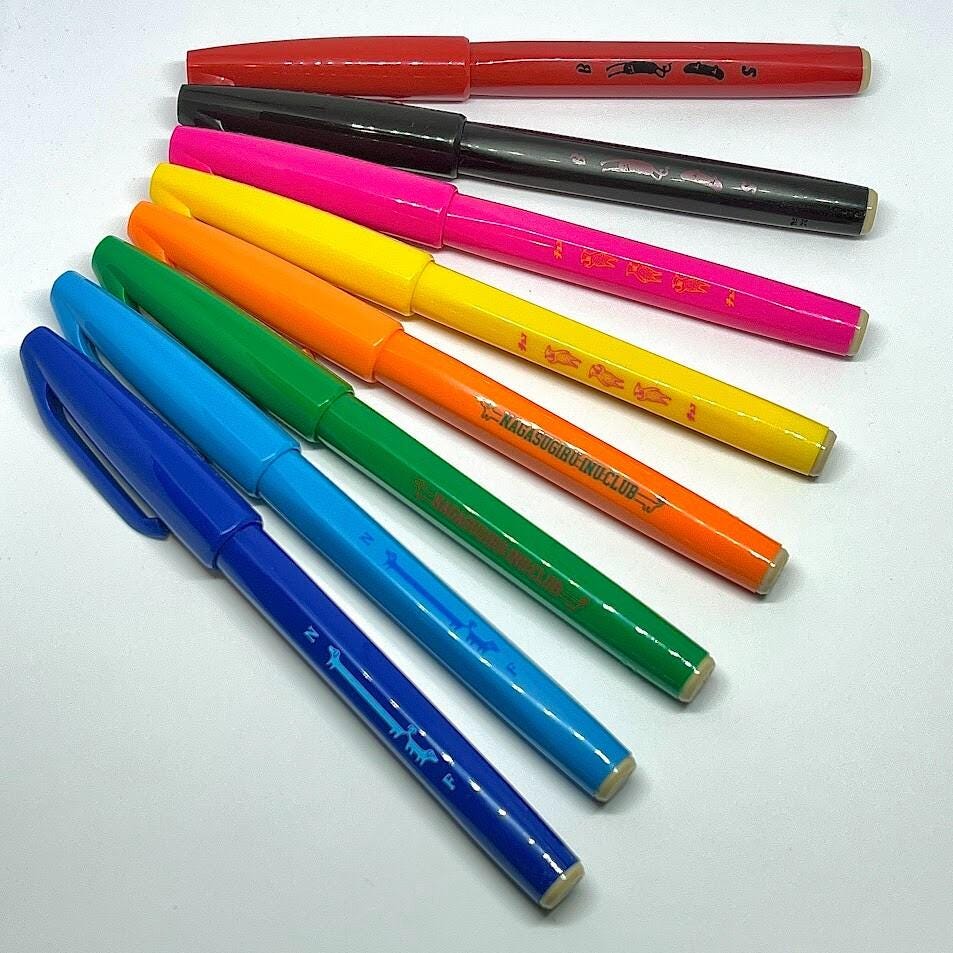 Pentel Limited Edition Graniph Sign Pen 8 Different Colors Set from Japan