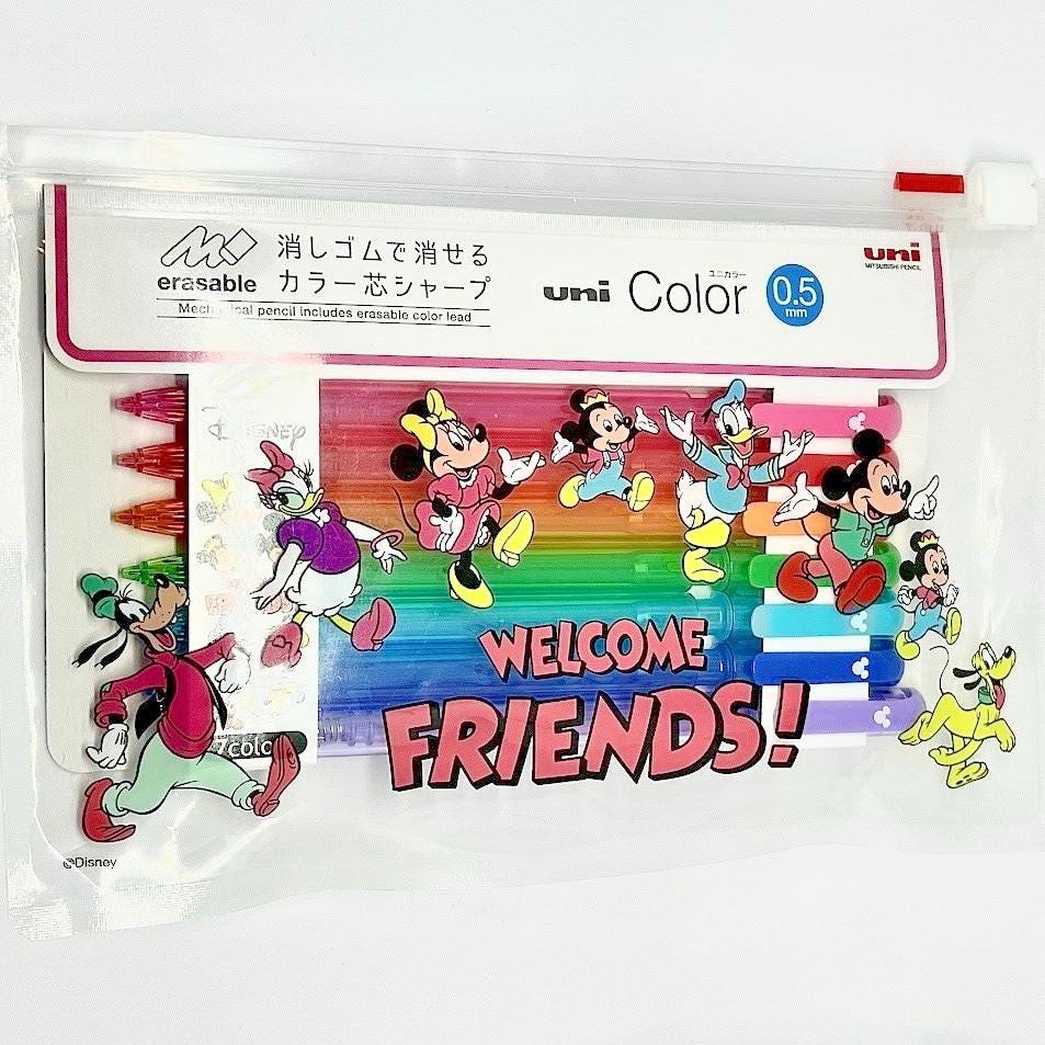 Uni-ball Disney Welcome Friends 7 Colors 0.5 mm Erasable Ballpoint Pen Set