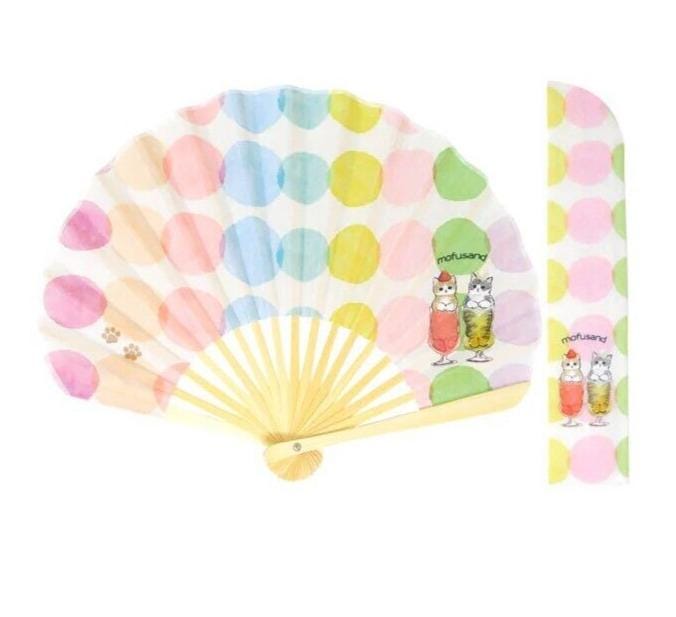 Mofu Sand Kawaii Kyo-sensu Traditional Japanese Folding Fan - Made in Japan