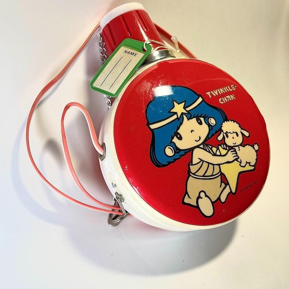 Vintage Japanese "Twinkle Chan" Kids Water Bottle - Rare Collectible