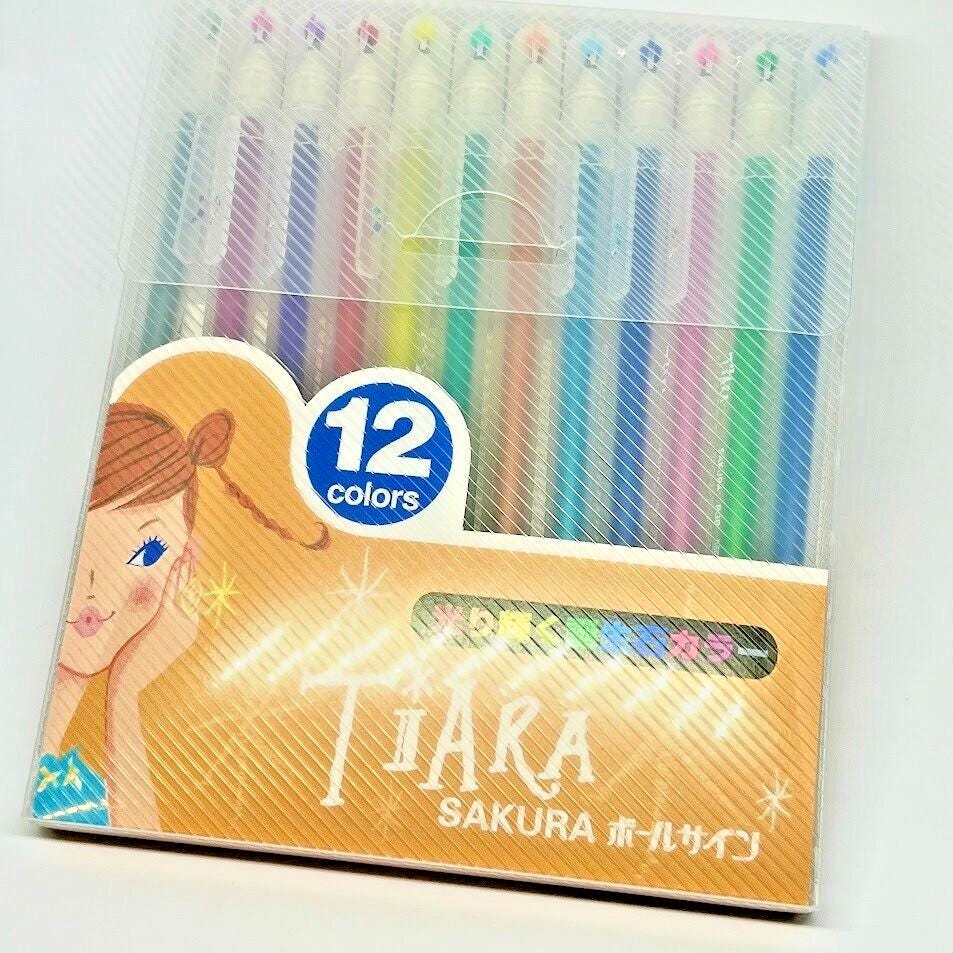 SAKURA Cray-Pas Water-Based Ballpoint Pen Ball Sign Tiara 12 Colors Made in Japa