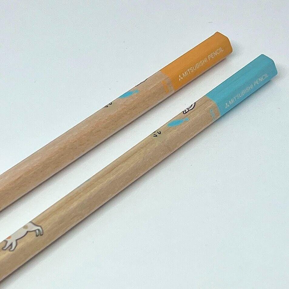 Made in Yamagata Japan Mitsubishi UNI Kawaii Cats 2B Pencil Set 2pcs