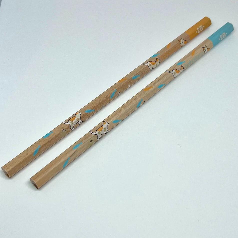 Made in Yamagata Japan Mitsubishi UNI Kawaii Cats 2B Pencil Set 2pcs