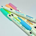 Double Fluorescent Pen Water-based Ink 5pcs Pastel Colors 0.7/3.8mm