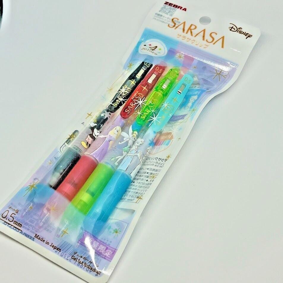 Sarasa Disney Gel Ink Black/Red/Blue/Green + Orange/Purple/Blue/Red -2 SETS-