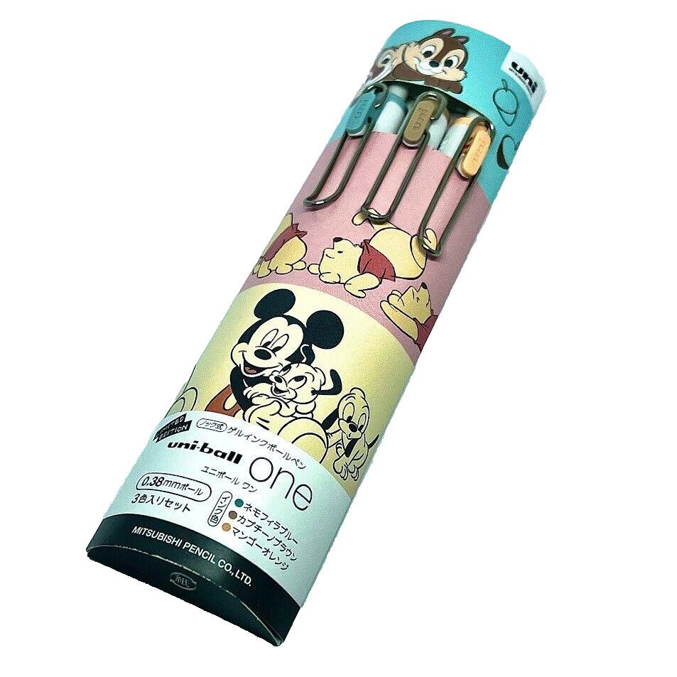 Uni Ball One  Disney Mickey Mouse&Winnie 0.38mm  Limited Edition 3 Set  Ball Pen