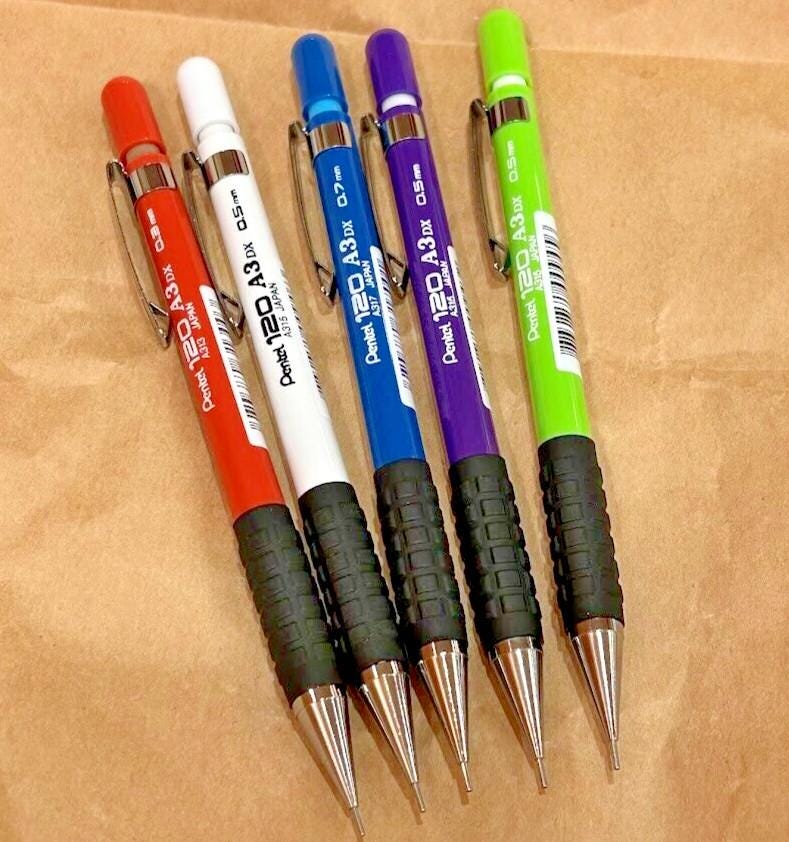 Pentel 120 A3 DX A313  0.3-0.5-0.7mm 5PCS SET Mechanicals Pencil from Japan