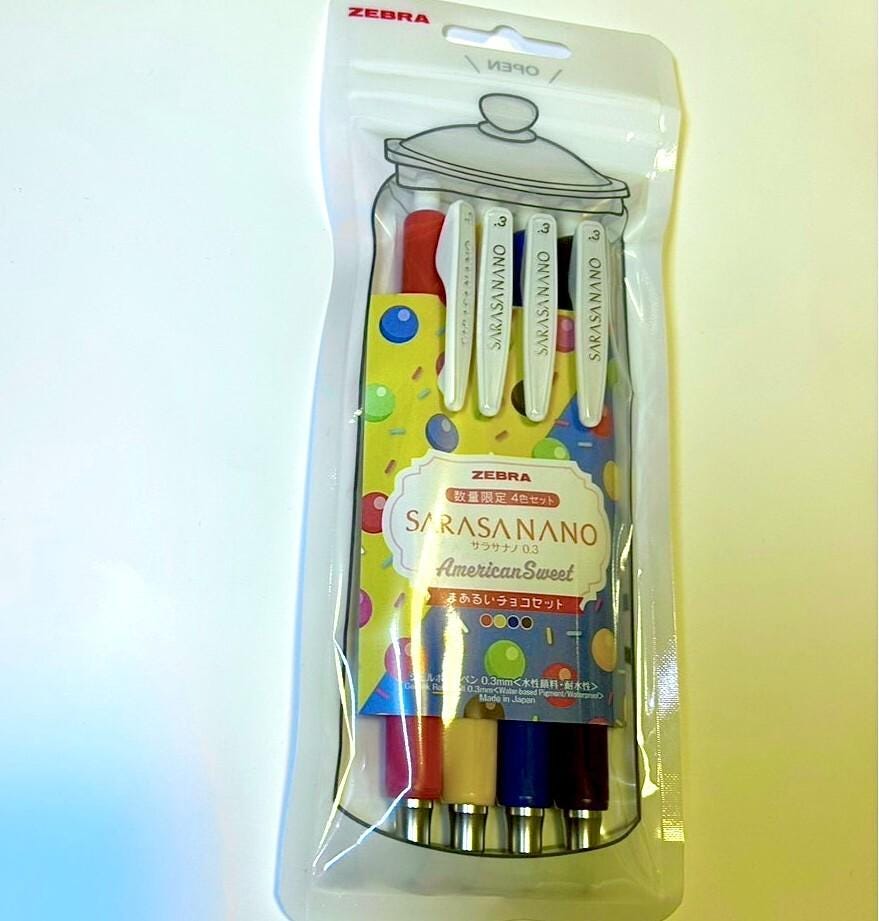 Zebra Sarasa Nano Limited Edition American Sweet 0.3mm 4SET Vivid Pens Japan