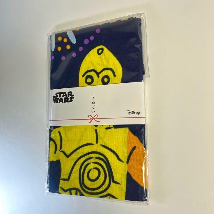 Japanese Exclusive Tenugui Cotton C-3PO&R2-D2 Hanami Obon Fireworks