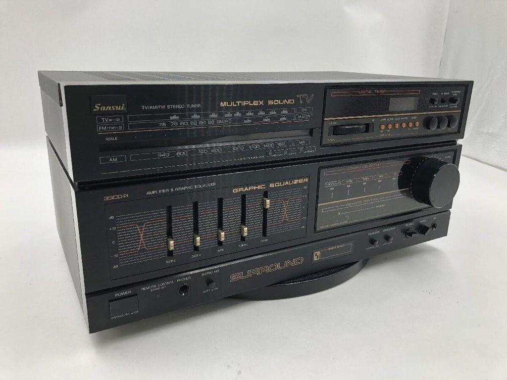 Sansui 33CD-R Amplifier+Graphic Equalizer and MP Sound TVTuner Deck Tested Works