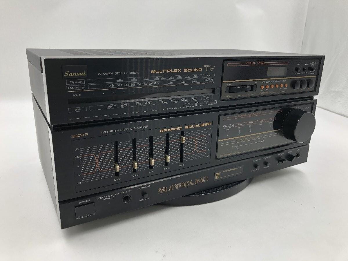 Sansui 33CD-R Amplifier+Graphic Equalizer and MP Sound TVTuner Deck Tested Works