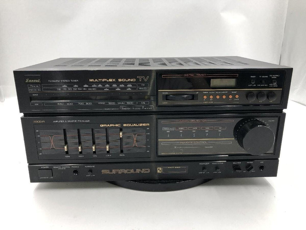 Sansui 33CD-R Amplifier+Graphic Equalizer and MP Sound TVTuner Deck Tested Works