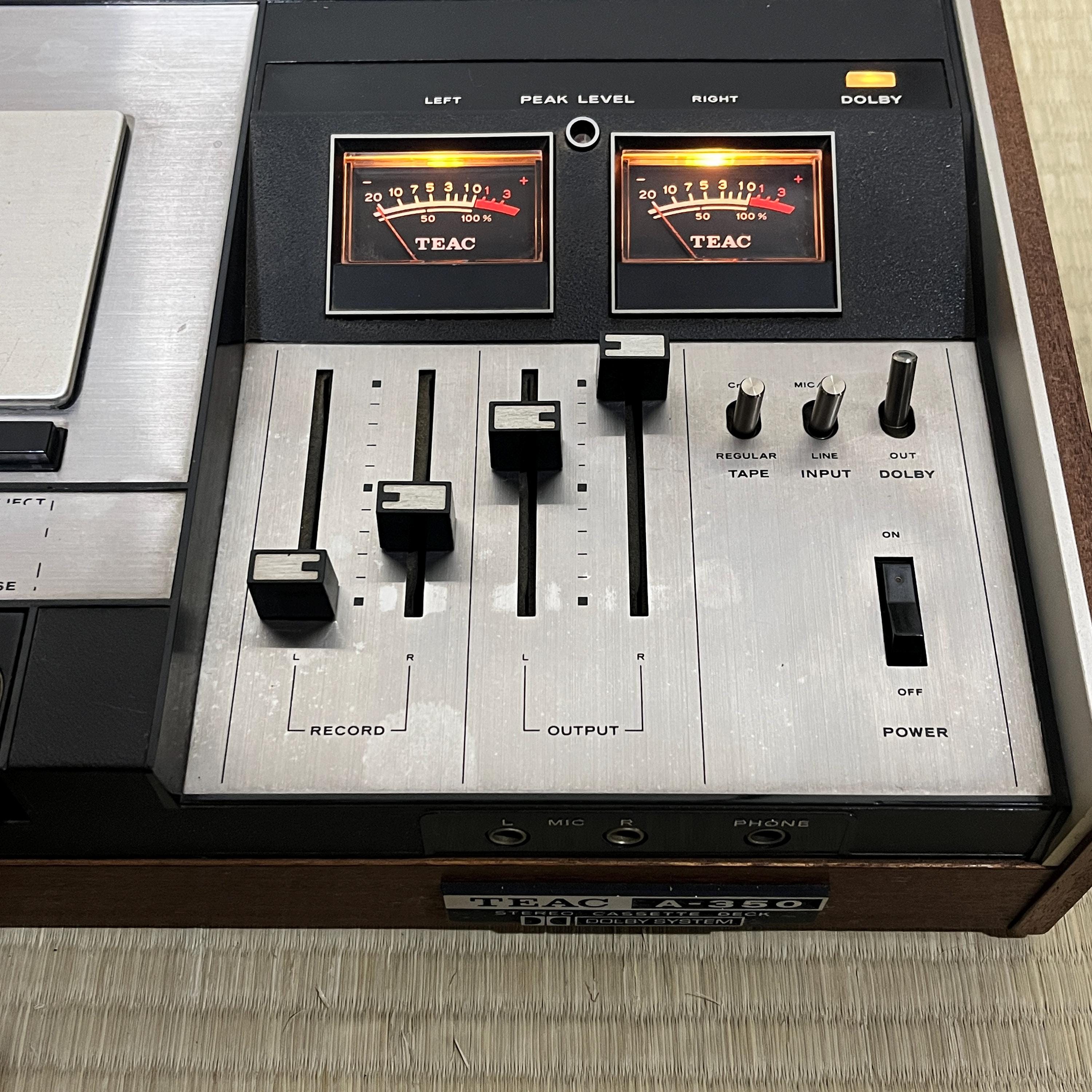 TEAC A-350 Vintage Stereo Cassette Deck • Dolby System • Wood Panels • Tested Japan