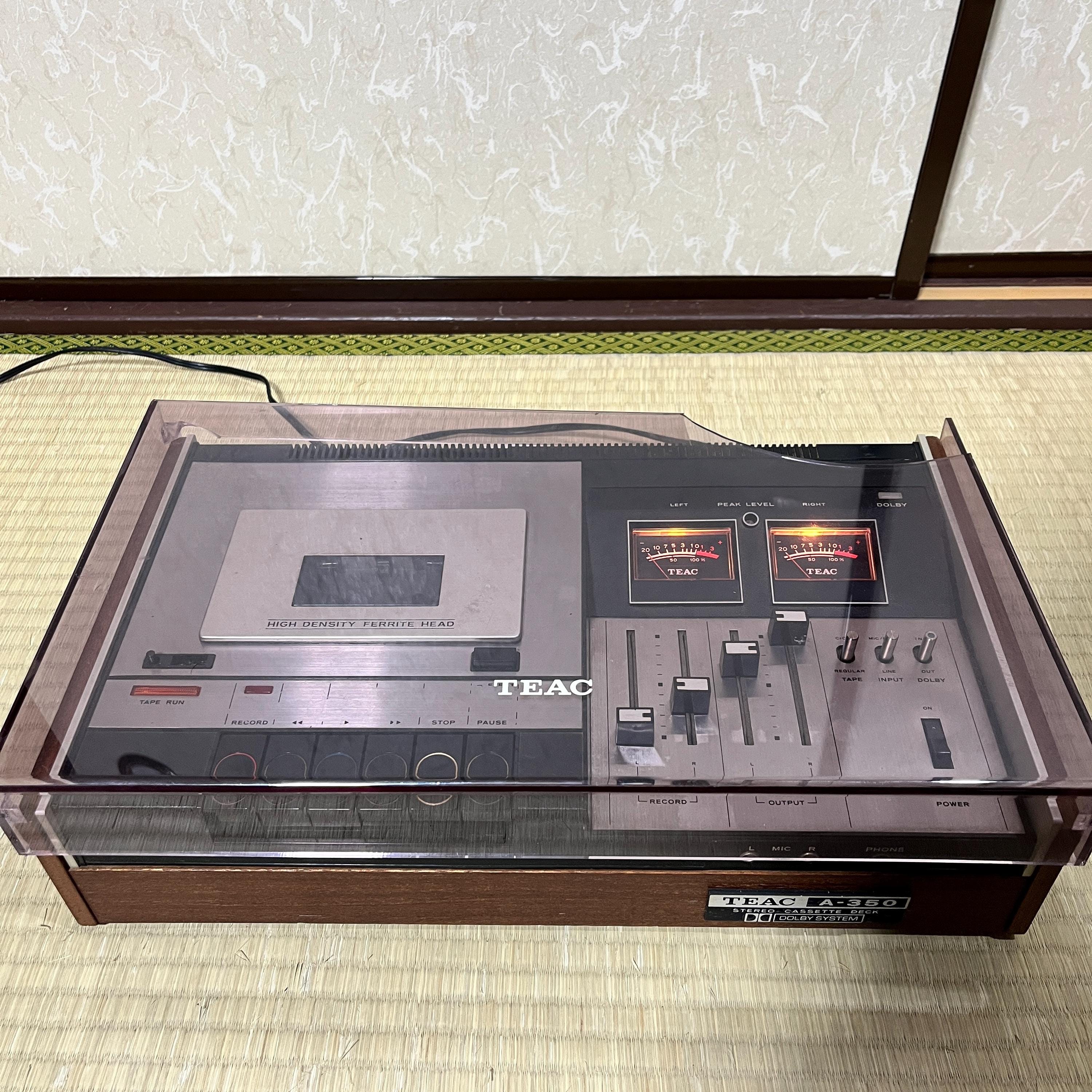 TEAC A-350 Vintage Stereo Cassette Deck • Dolby System • Wood Panels • Tested Japan