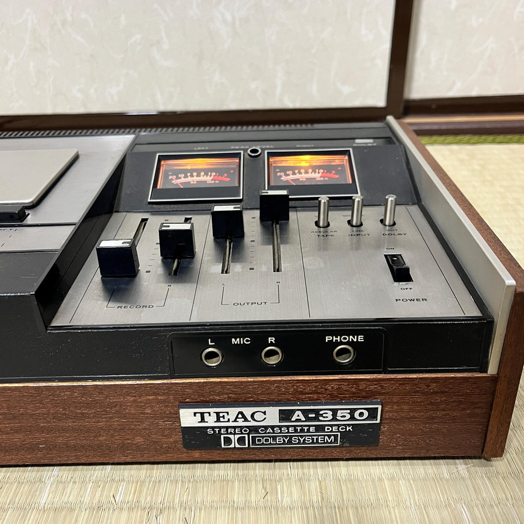 TEAC A-350 Vintage Stereo Cassette Deck • Dolby System • Wood Panels • Tested Japan