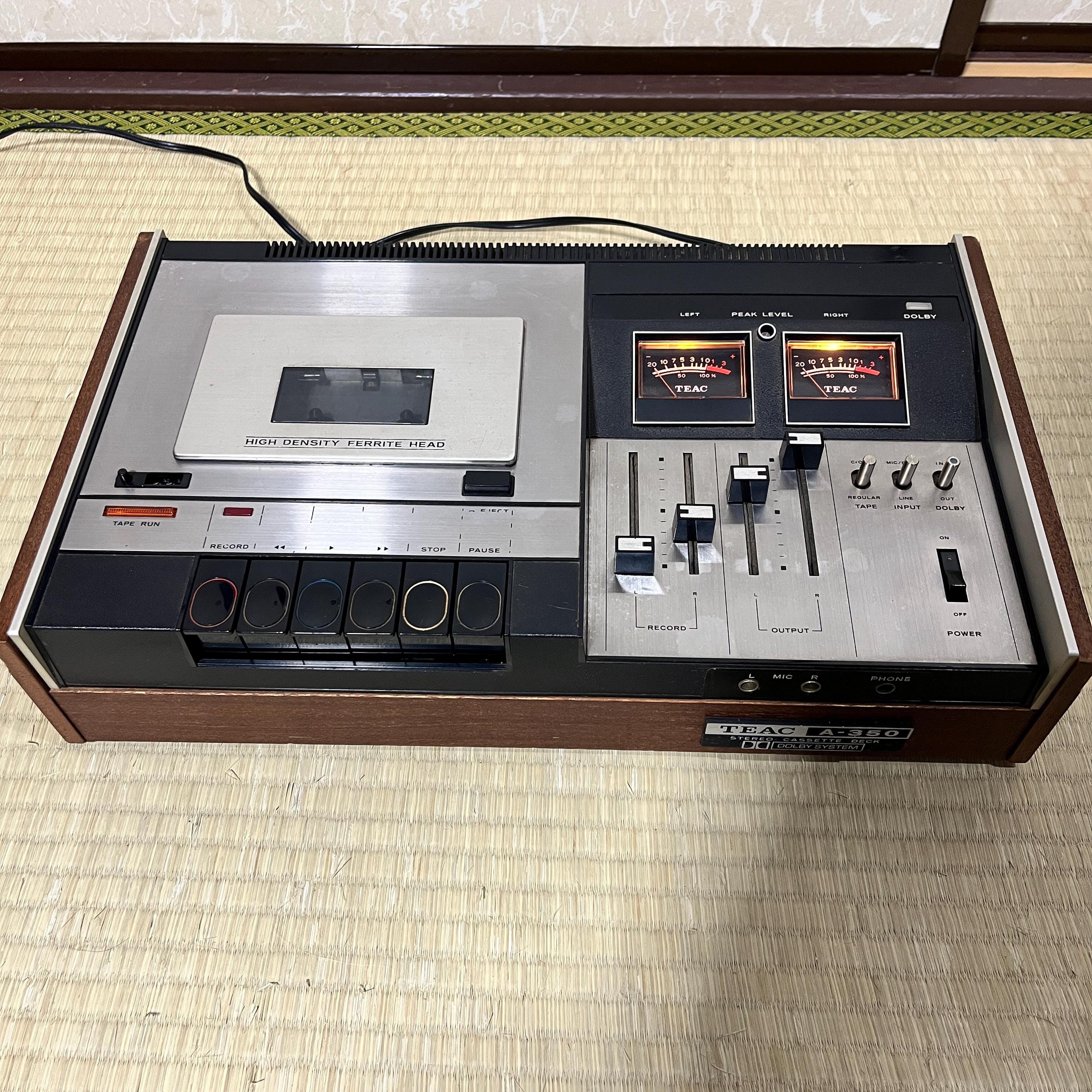 TEAC A-350 Vintage Stereo Cassette Deck • Dolby System • Wood Panels • Tested Japan