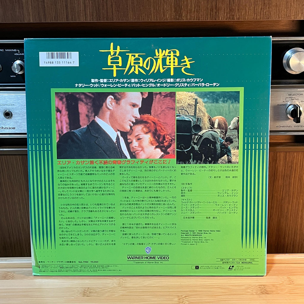 Splendor in the Grass LaserDisc | Japan Release | English Audio Japanese Subtitles | Cover & Insert