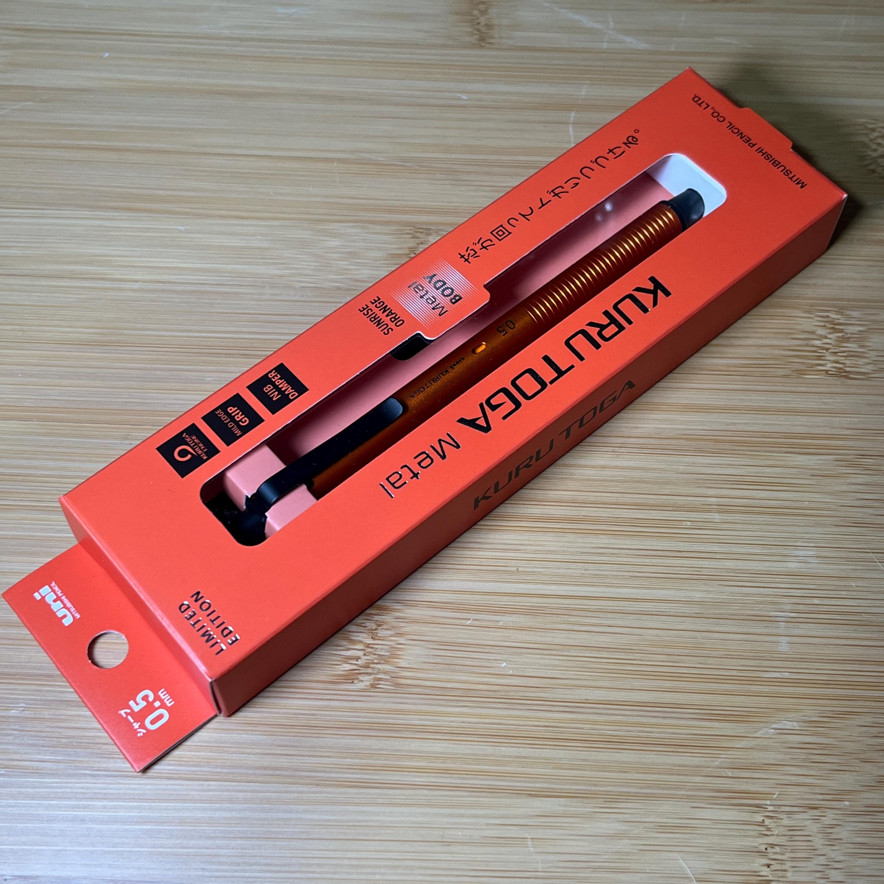 Kuru Toga Metal 0.5mm Sunrise Orange | Limited Edition Mechanical Pencil | Uni Mitsubishi