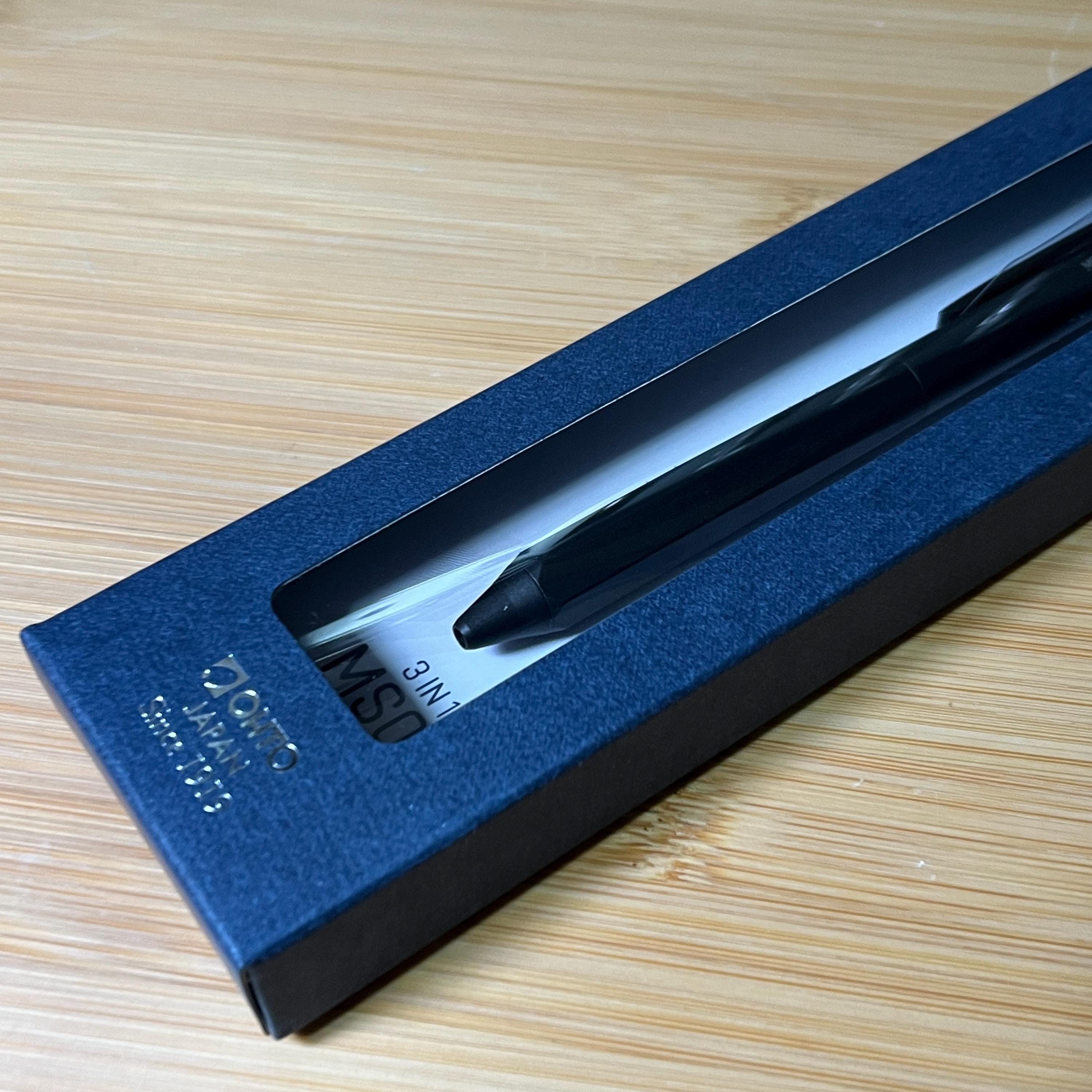 Black OHTO MS02 3-in-1 Multi Pen | Mechanical Pencil + Ballpoint | Japanese Stationery