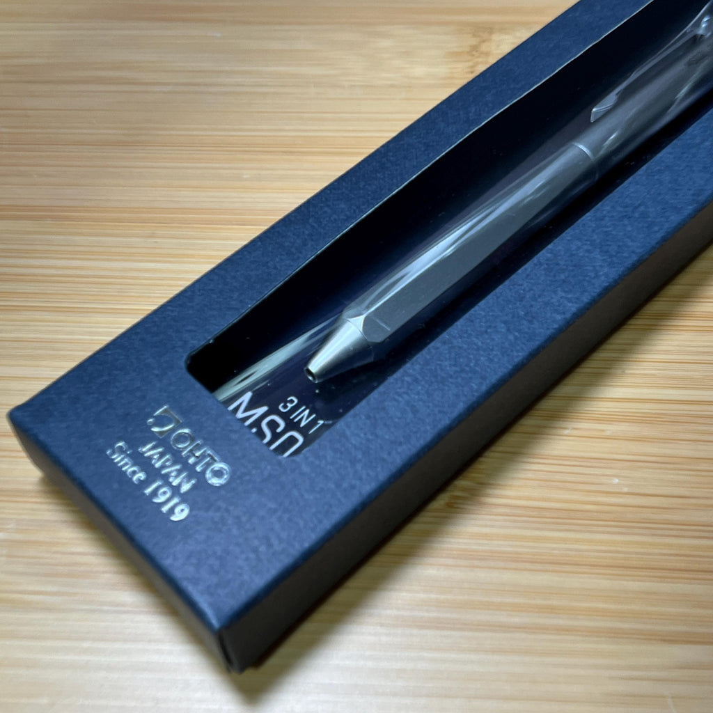 Silver OHTO MS02 3-in-1 Multi Pen | Mechanical Pencil + Ballpoint | Japanese Stationery