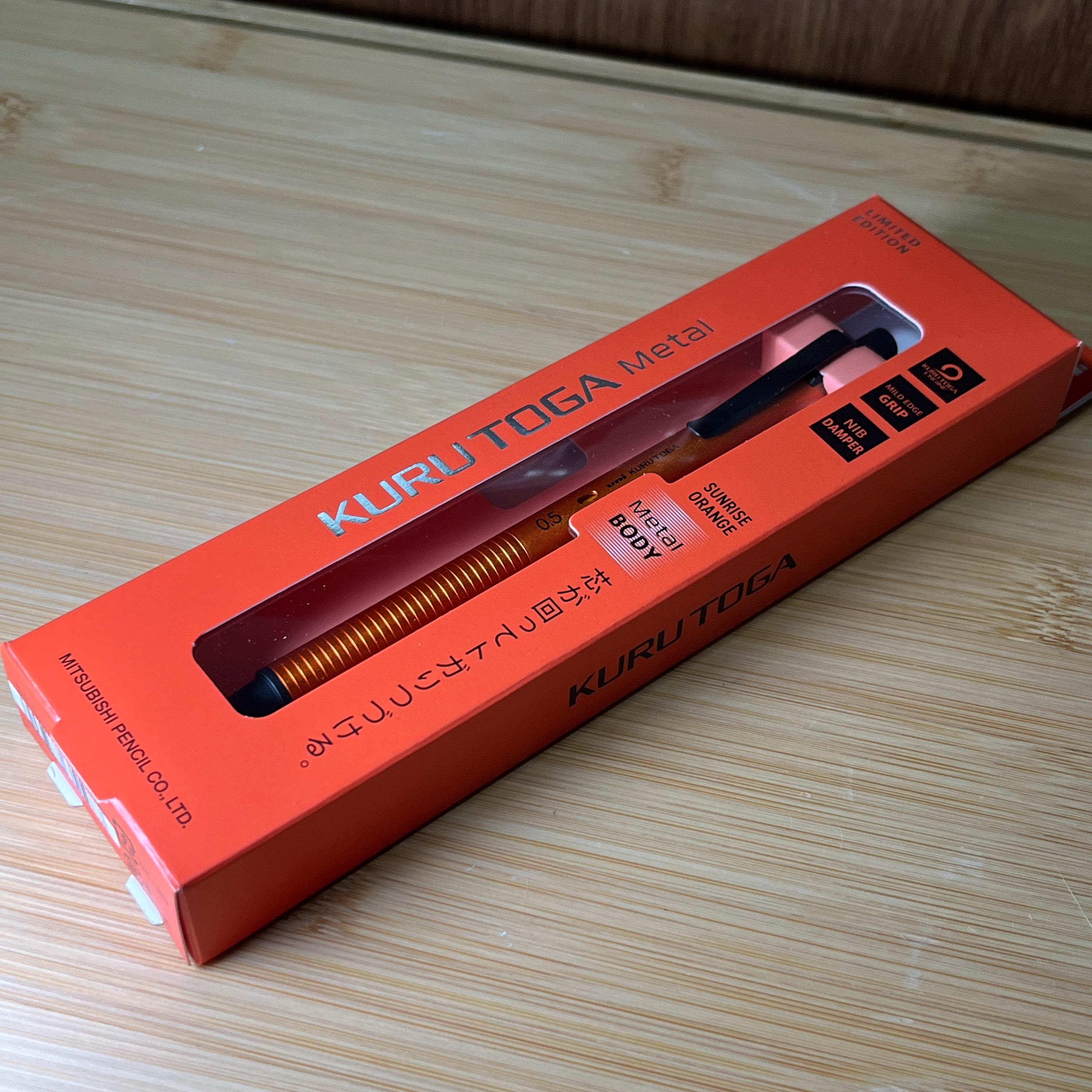 Kuru Toga Metal 0.5mm Sunrise Orange | Limited Edition Mechanical Pencil | Uni Mitsubishi