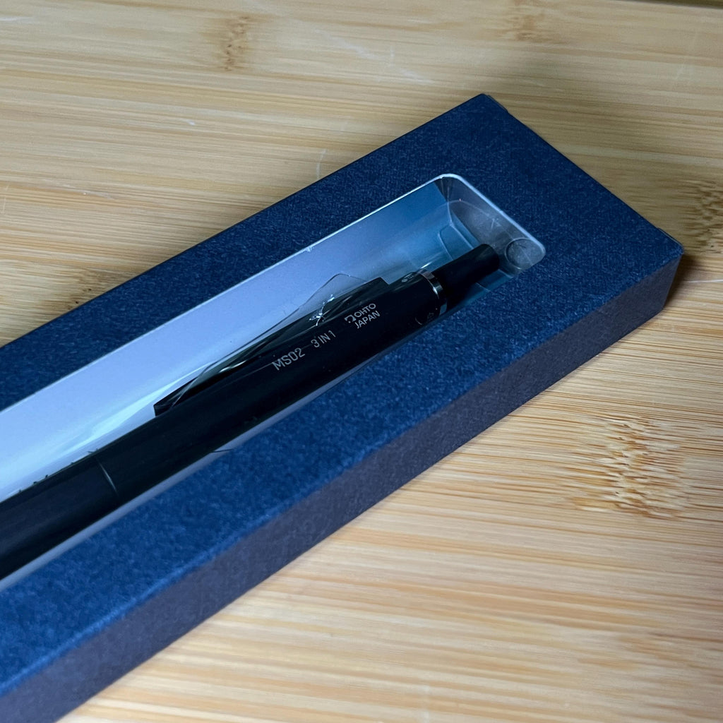 Black OHTO MS02 3-in-1 Multi Pen | Mechanical Pencil + Ballpoint | Japanese Stationery