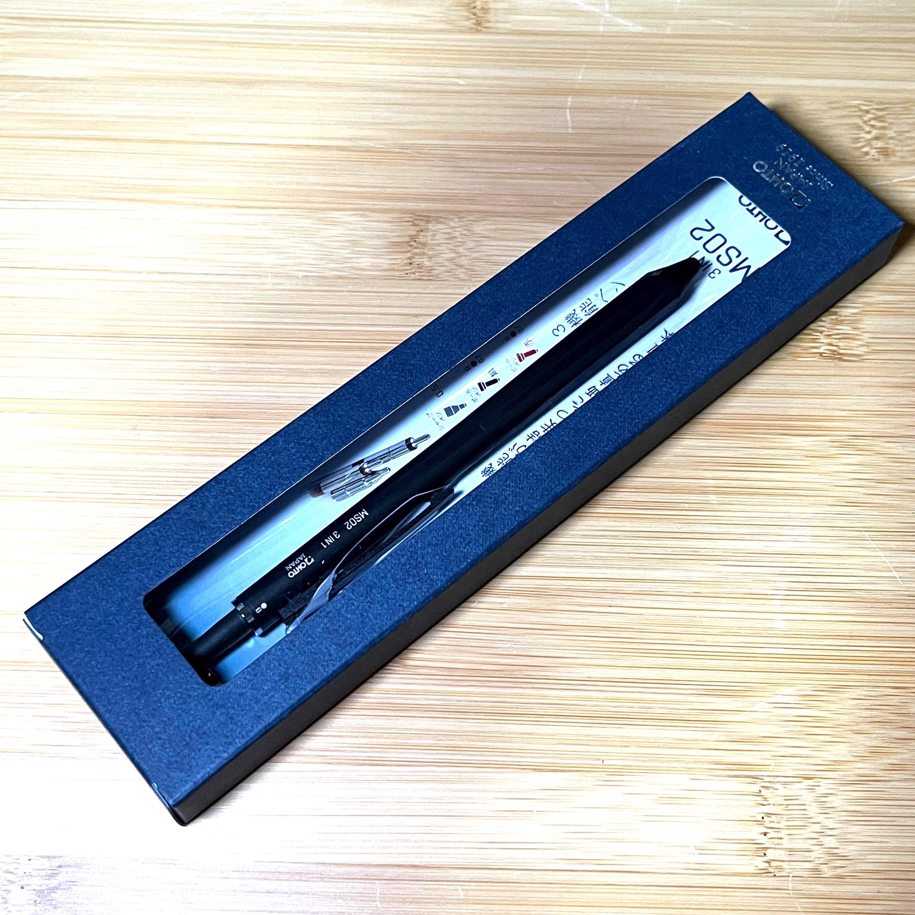 Black OHTO MS02 3-in-1 Multi Pen | Mechanical Pencil + Ballpoint | Japanese Stationery