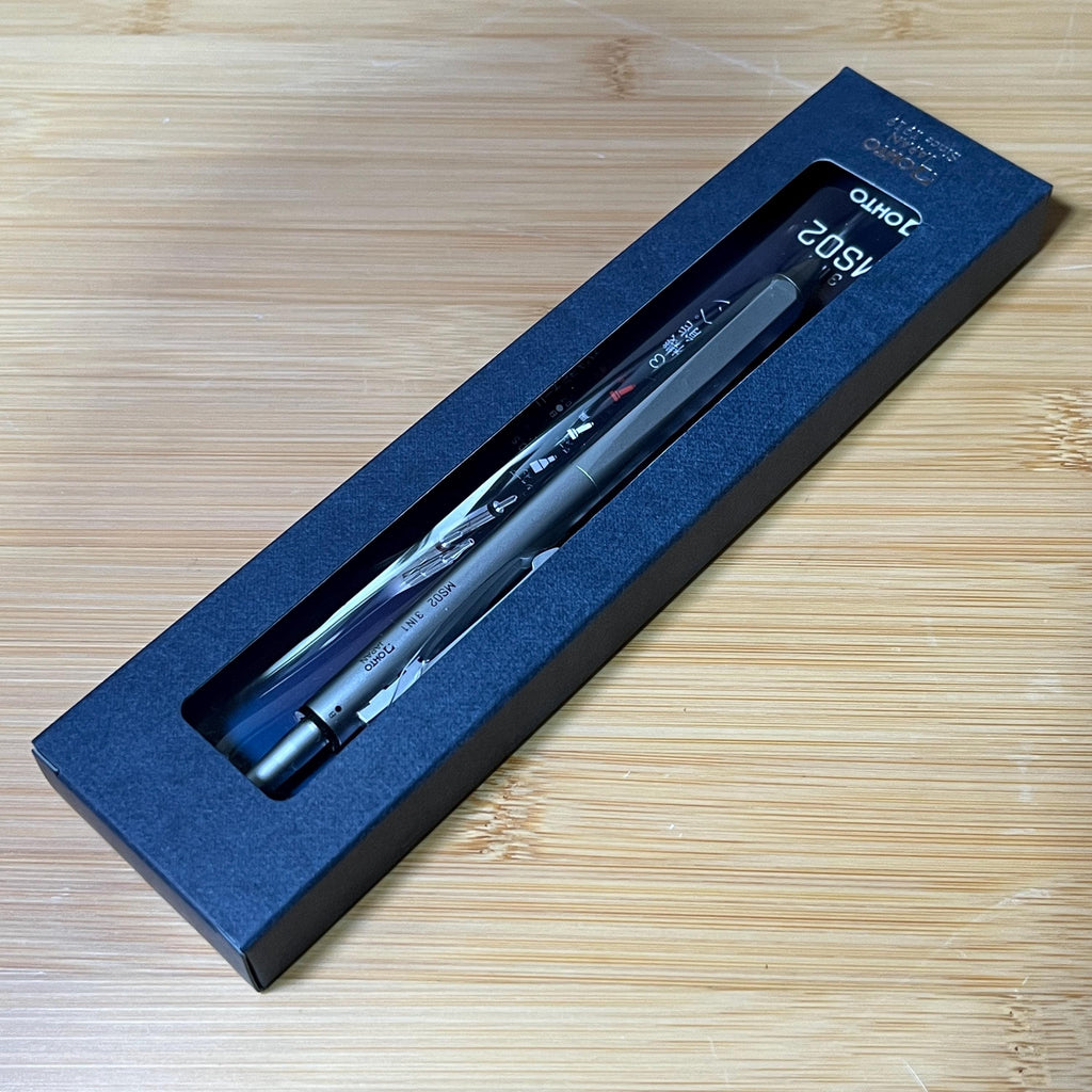 Silver OHTO MS02 3-in-1 Multi Pen | Mechanical Pencil + Ballpoint | Japanese Stationery