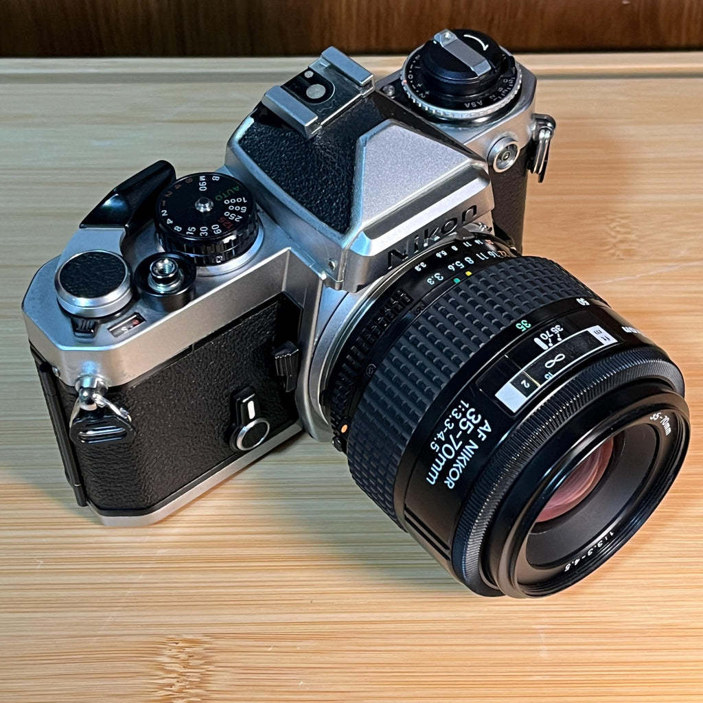 Nikon FE 35mm Film Camera | AF Nikkor 35-70mm Lens | Partial Shutter Issue | as-is
