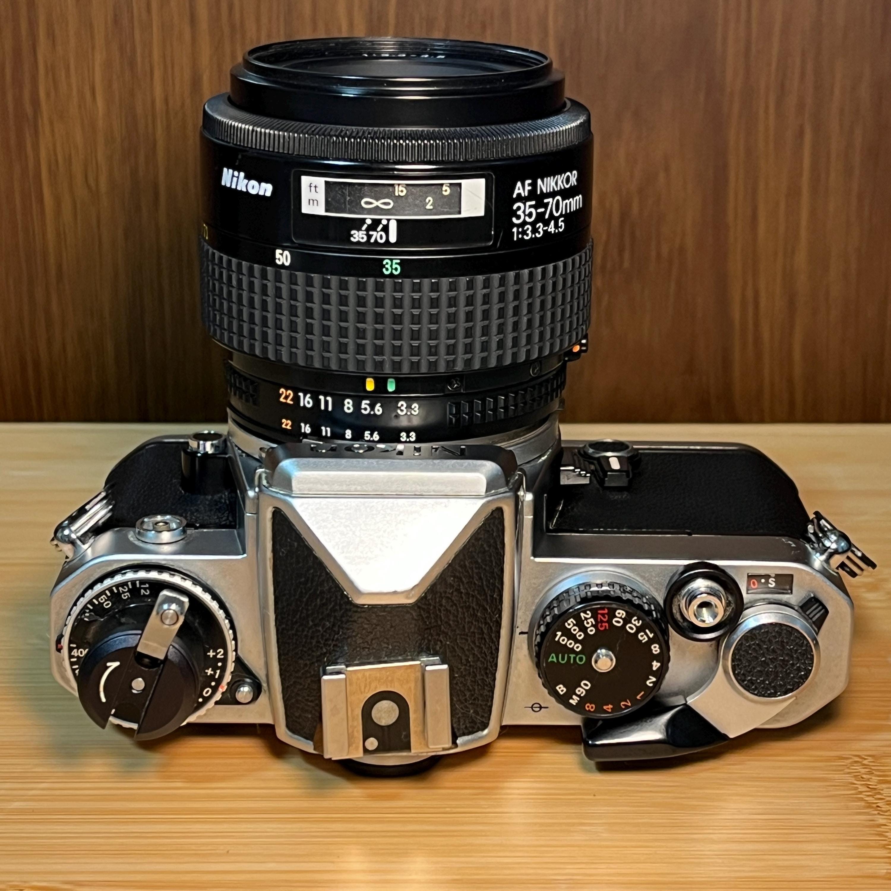 Nikon FE 35mm Film Camera | AF Nikkor 35-70mm Lens | Partial Shutter Issue | as-is