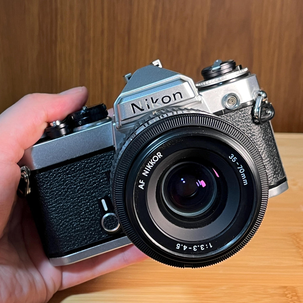 Nikon FE 35mm Film Camera | AF Nikkor 35-70mm Lens | Partial Shutter Issue | as-is