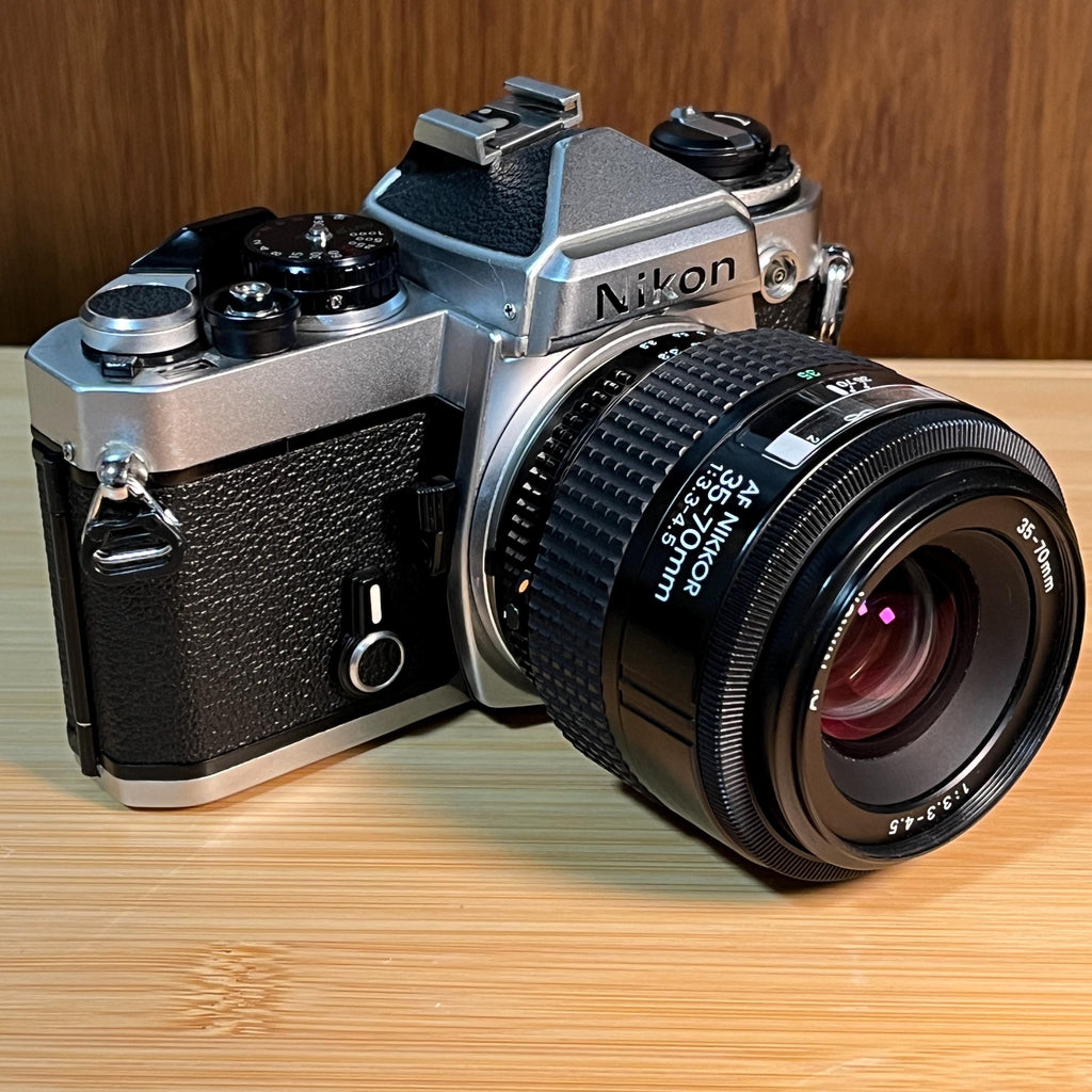 Nikon FE 35mm Film Camera | AF Nikkor 35-70mm Lens | Partial Shutter Issue | as-is