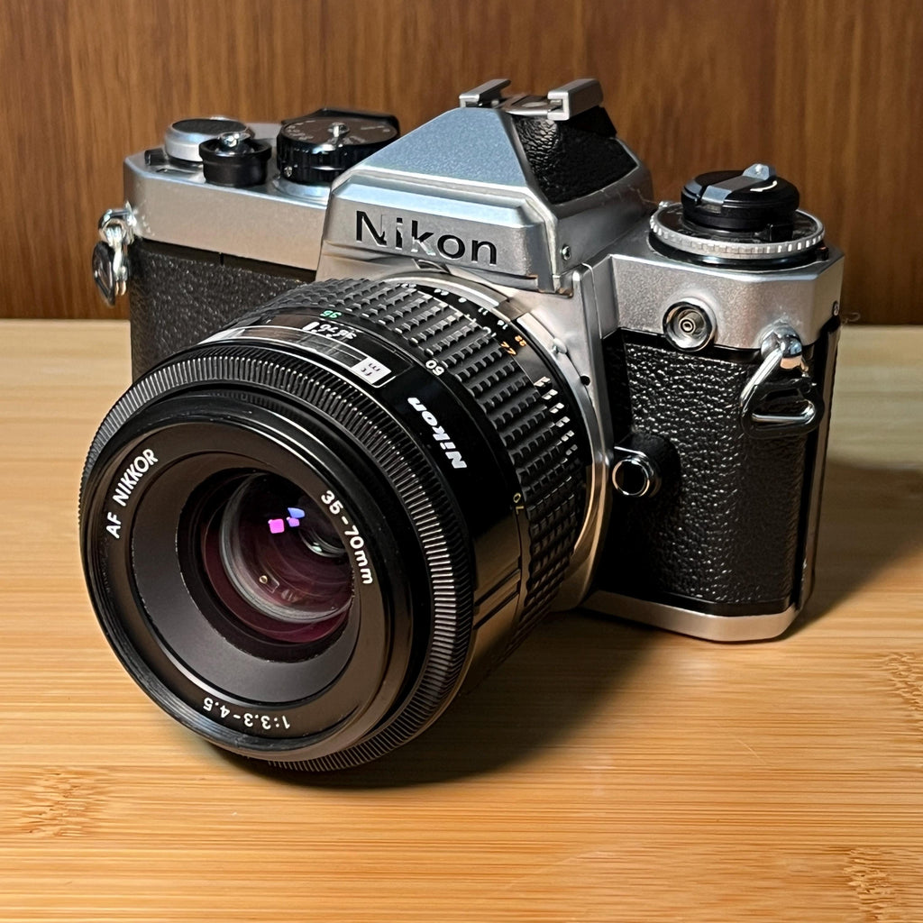 Nikon FE 35mm Film Camera | AF Nikkor 35-70mm Lens | Partial Shutter Issue | as-is