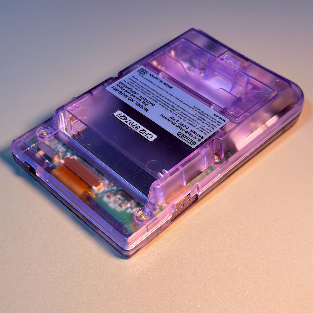 Game Boy Pocket IPS Console | Transparent Purple Shell | 2.6" IPS Display | Modded