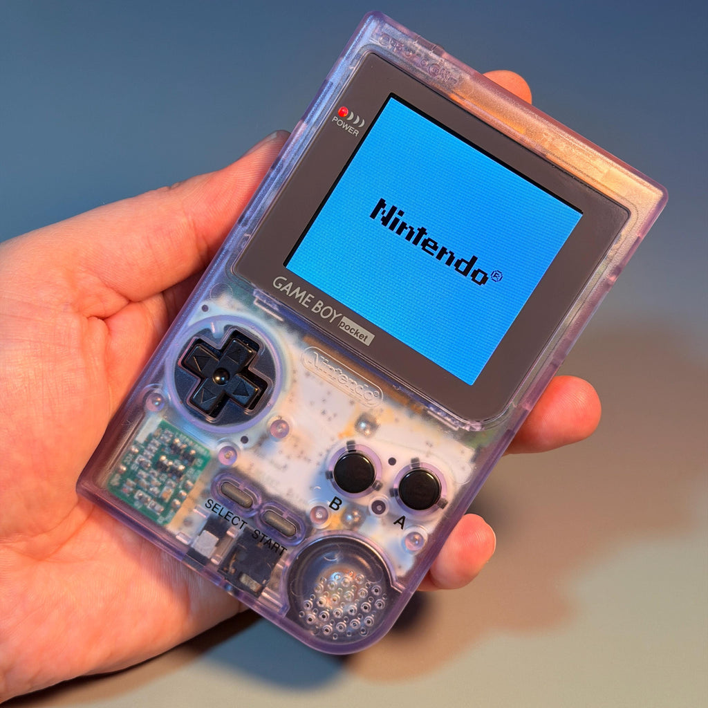 Game Boy Pocket IPS Console | Transparent Purple Shell | 2.6" IPS Display | Modded