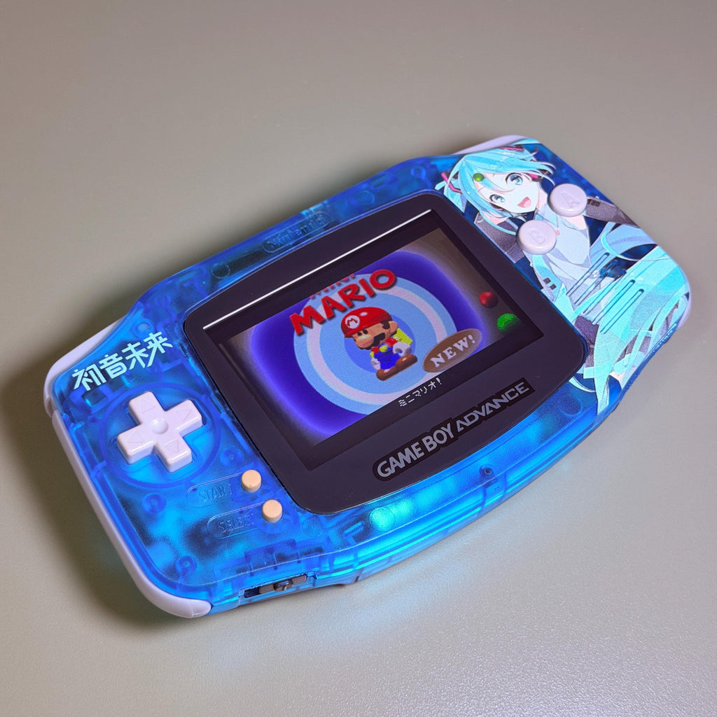 Game Boy Advance IPS Console | Transparent Blue Shell | High-Resolution IPS | Modded