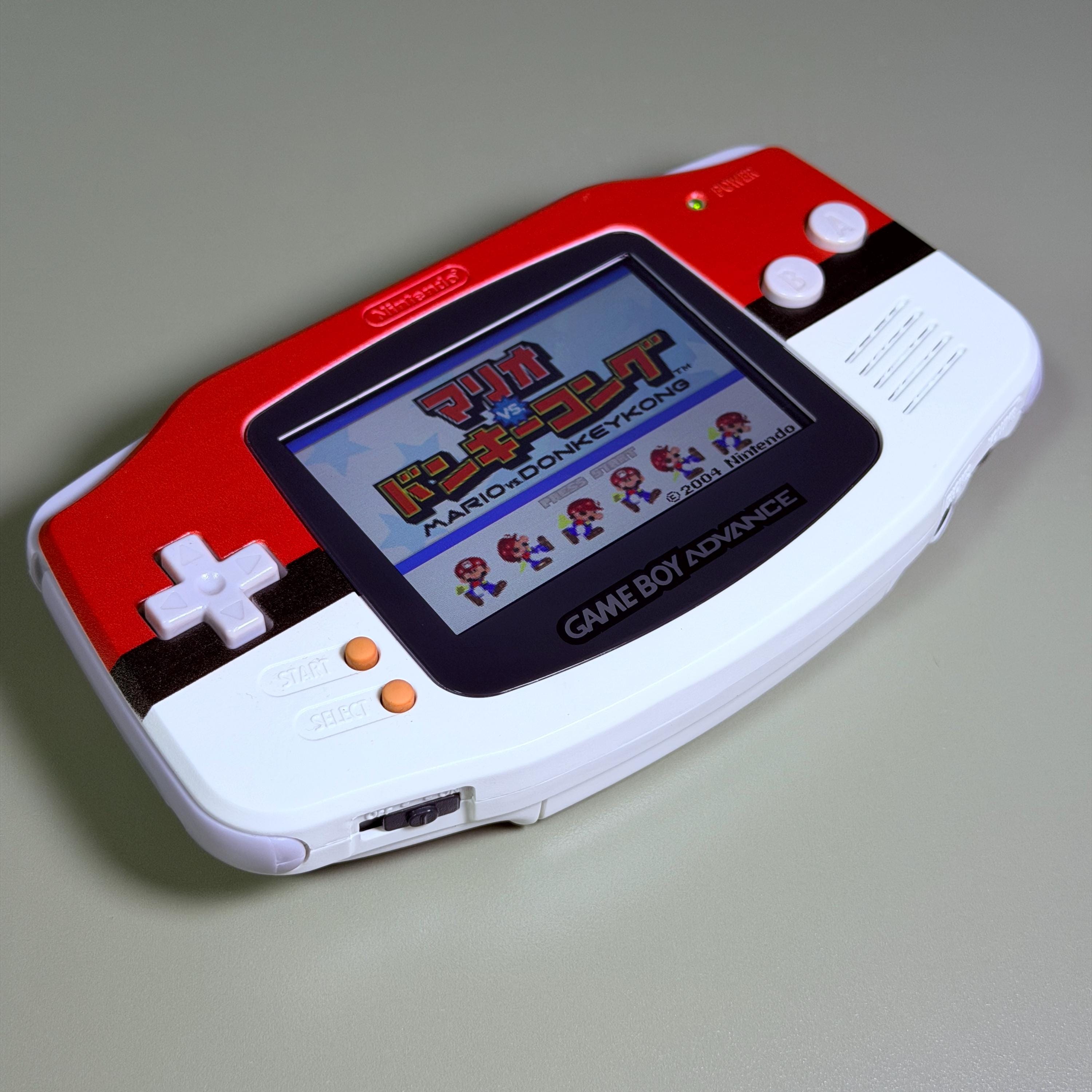 Game Boy Advance IPS Console | Red & White Shell | High-Resolution IPS | Modded